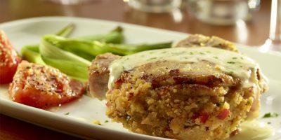 Stuffed Pork Chops with Mexican Cornbread image