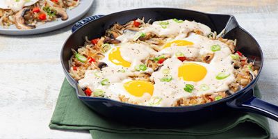 Hash Brown Skillet with Eggs & Sausage Gravy image
